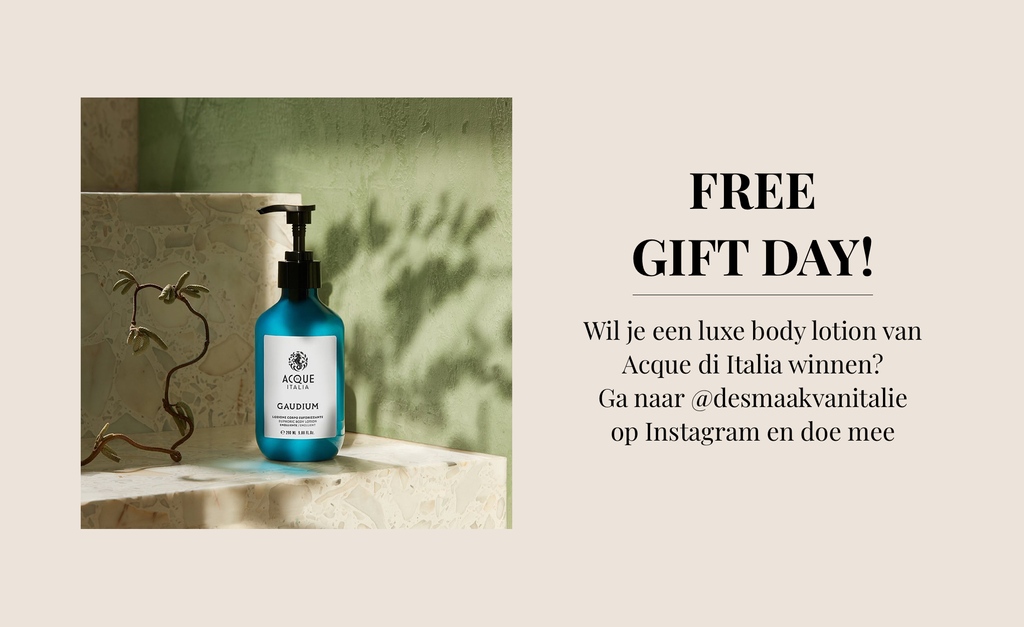 Woensdag is free gift day! Deze week maak je kans op een luxe body lotion van Acque di Italia. Ga naar instagram.com/desmaakvanital… en doe mee.