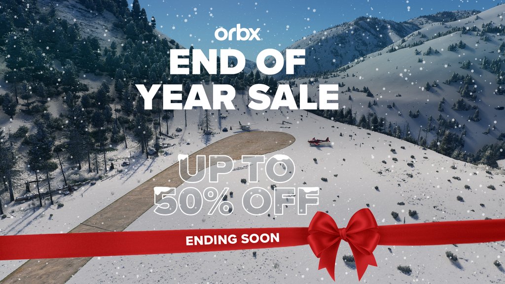 OrbxSystems's tweet image. Last Chance to Save up to 50% off

Save big and start your year with a collection of Orbx scenery, airports, and aircraft, in our End of Year Sale.

Check out the Sale -&amp;gt;orbxdirect.com

#orbx #sale #eoy #endofyearsale #flightsim #flightsimulation #gift #holidayseason