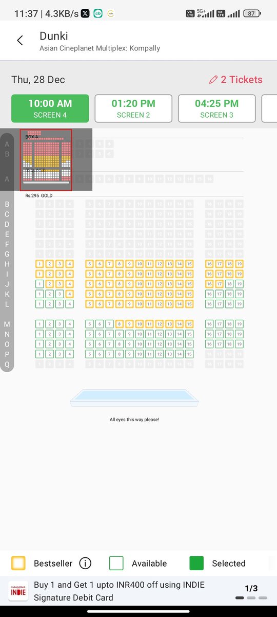 RebelwoodFan's tweet photo. @SumitkadeI #Dunku is going bonkers in Hyderabad today, Superb Trending 🔥

Performing better than Xmas Hyderabad 

Day 6 can challenge Day 1 Biz that too on working day.. Power of Extraordinary WOM https://t.co/1KLwG0OIKV