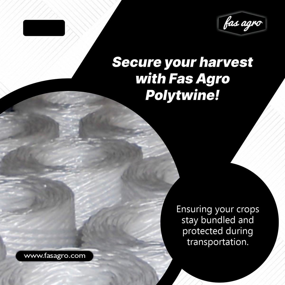 Fasagro1989's tweet image. Secure your harvest with Fas Agro Polytwine! 
Our high-quality twine is designed to withstand the rigors of the field, ensuring your crops stay bundled and protected during transportation. 🌱🌐 
#CropSecurity #FasAgro #PolytwinePower