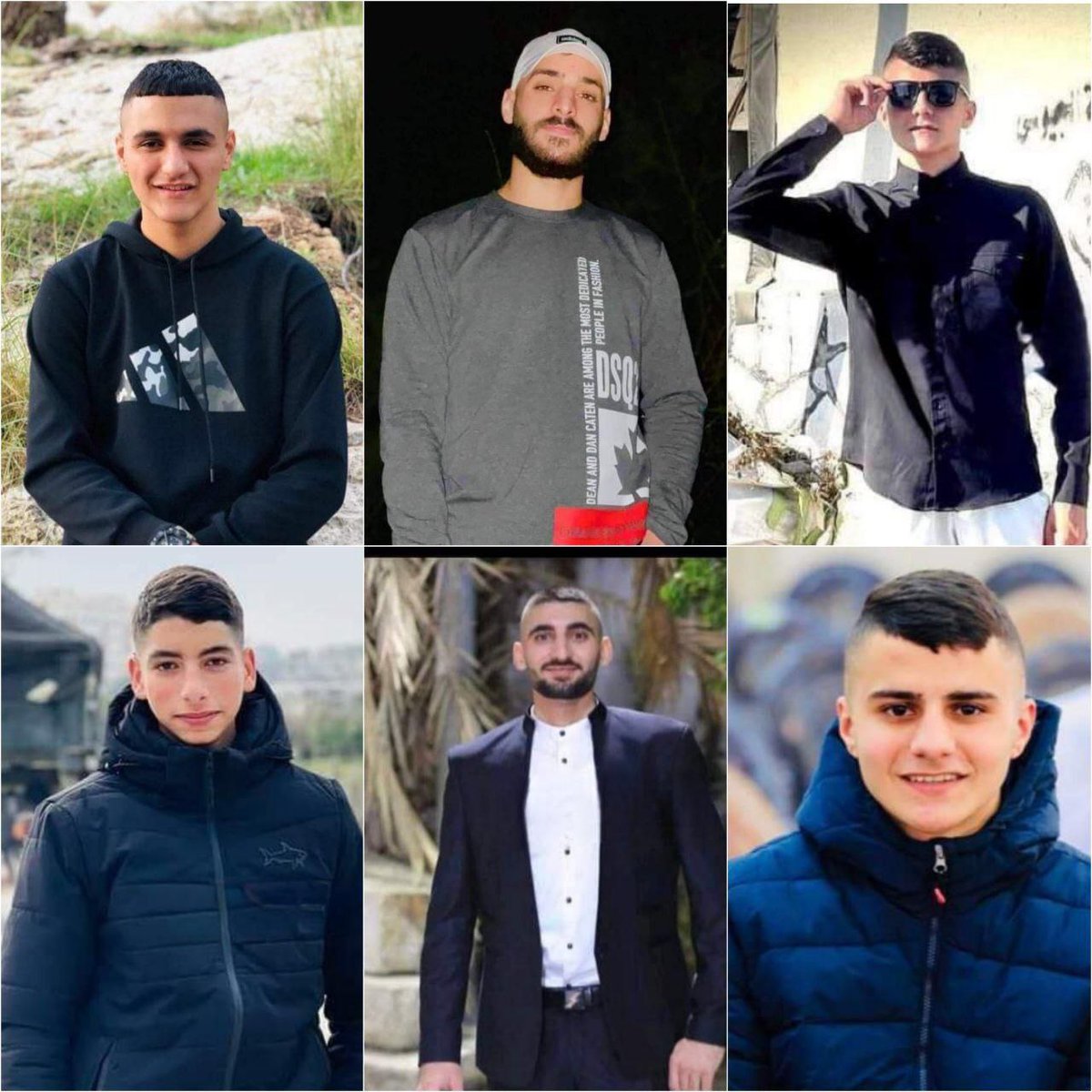 West Bank | 6 people were killed in the Nour Shams refugee camp occupation airstrike at dawn in Tulkarem: 

• Ahmed Hamarsheh (19) 

• Ahmed Issa (19) 

• Adham Fahmawi (23) 

• Yazan Fahmawi (23) 

• Fares Fahmawi (19) 

• Hamza Fahmawi (17)