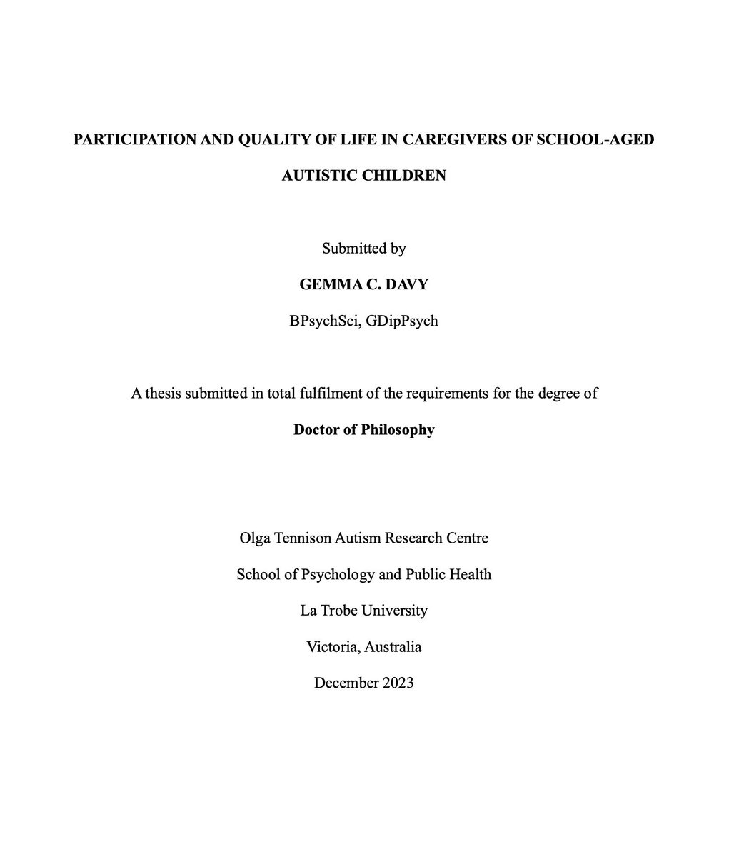 4.5 years, 284 pages, 66k words, 2 published papers &amp; 2 under review - #PhD has been submitted 🥳🎉 

Bring on summer holidays ☀️ <a href="/DrJBarbaro/">Josephine Barbaro</a> <a href="/katy_unwin/">Dr Katy Unwin</a> <a href="/OlgaTennison/">Olga Tennison Autism Research Centre (OTARC)</a> <a href="/LTUresearchers/">La Trobe Researchers</a>