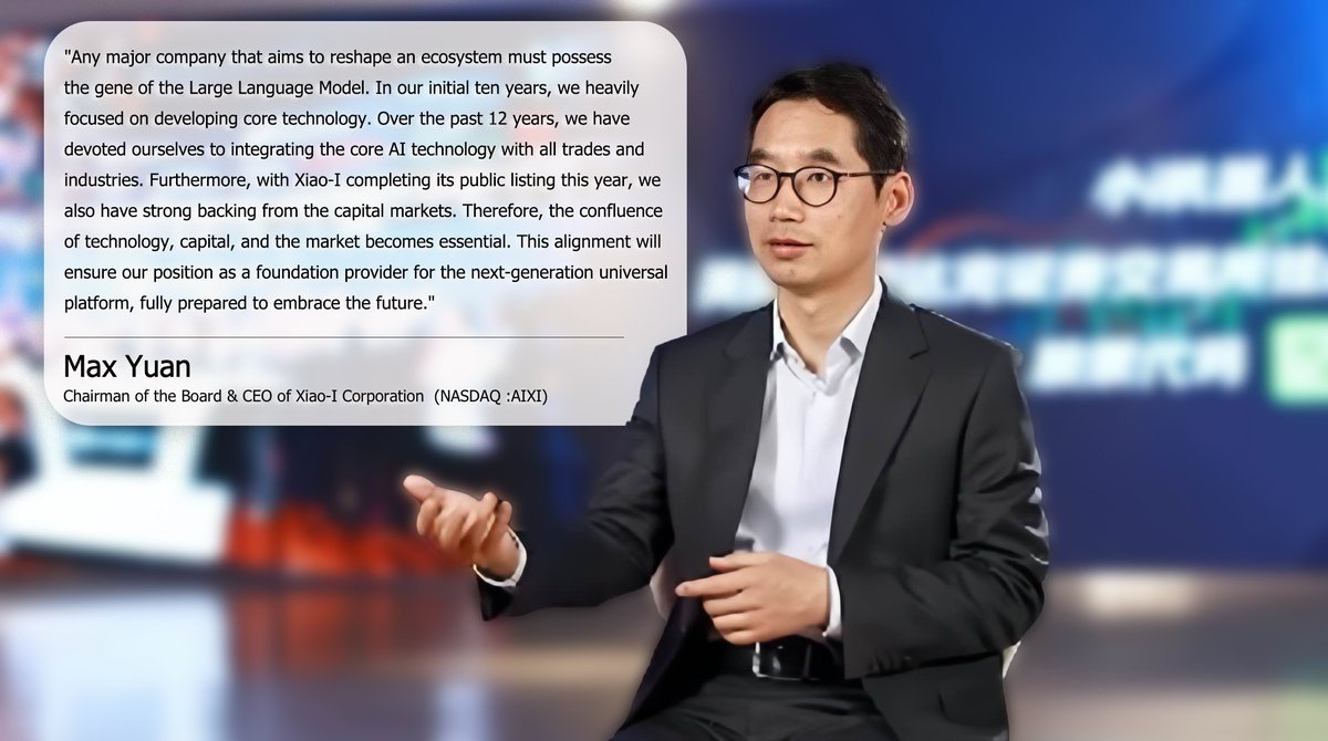 Xiaoirobot's tweet photo. 💡Why Xiao-I has the opportunity to create a Large Language Model Ecosystem. Let's explore insights from our CEO on this topic.
#CognitiveIntelligence #AISolutionProvider #AI #HuaZangLLM #HuaZangEcosystem #LLM #XiaoI https://t.co/8rLdHVuVwJ