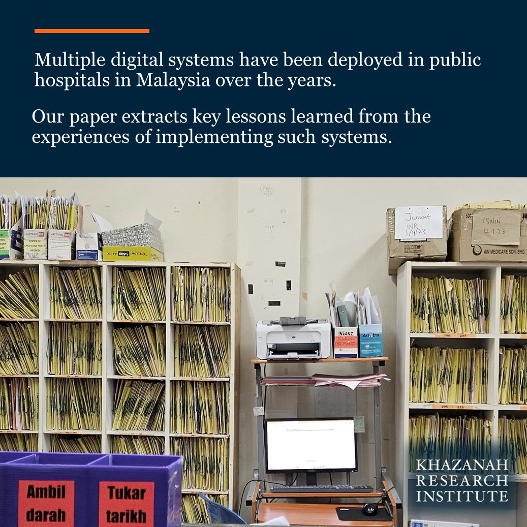 Lessons learned from Malaysia’s past efforts to digitalise its public healthcare system suggest what to do next. 

KRI’s latest paper makes 7 policy recommendations. 

Read more: shorturl.at/qwDFK

#health #digital #electronichealthrecords #medicalrecords #AdvancingMalaysia