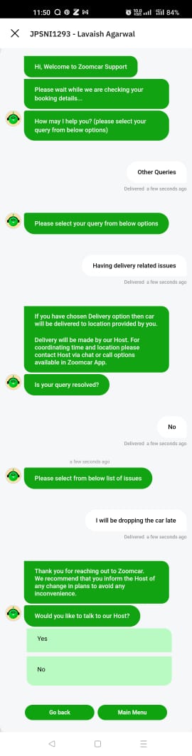 theGeekyLad's tweet photo. I have a booking slated for 11am IST with the delivery option chosen. The time is 12pm now and the host has been just maundering about getting here within the next 10m. @Zoomcar_India I am frustrated and there's been no way to get in  touch with your customer care. Worst app ever https://t.co/HhyTBDKXcI