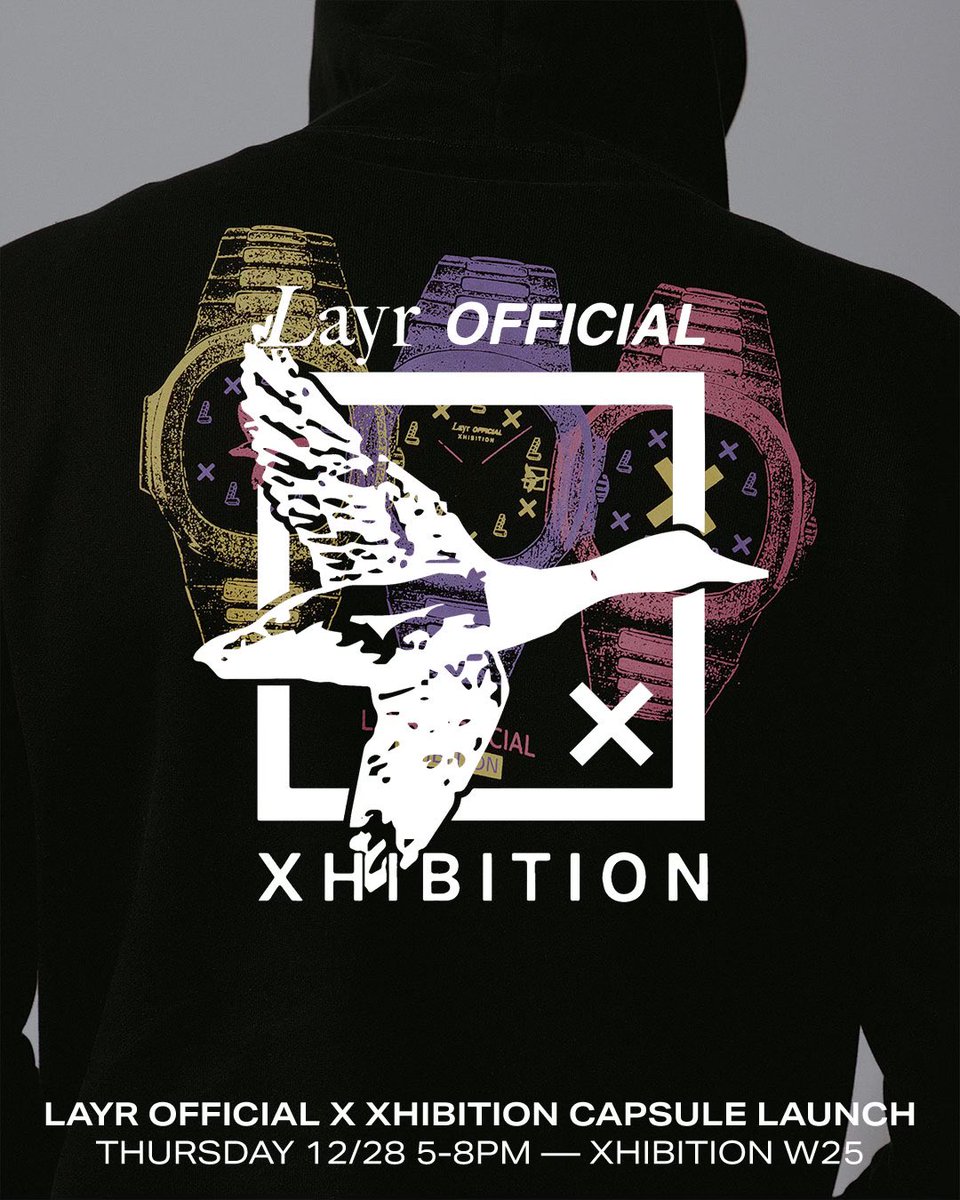 LayrOfficial's tweet photo. @LayrOfficial x @xhibition_ 

Release date 12:28 🦆 x ❌

In- Store Event 5-8pm at Xhibition W.25th 

Soundtrack by  @_NicNacc 

proud of this one &amp; hope everyone appreciates the thought behind it! https://t.co/xTI13FKHEn