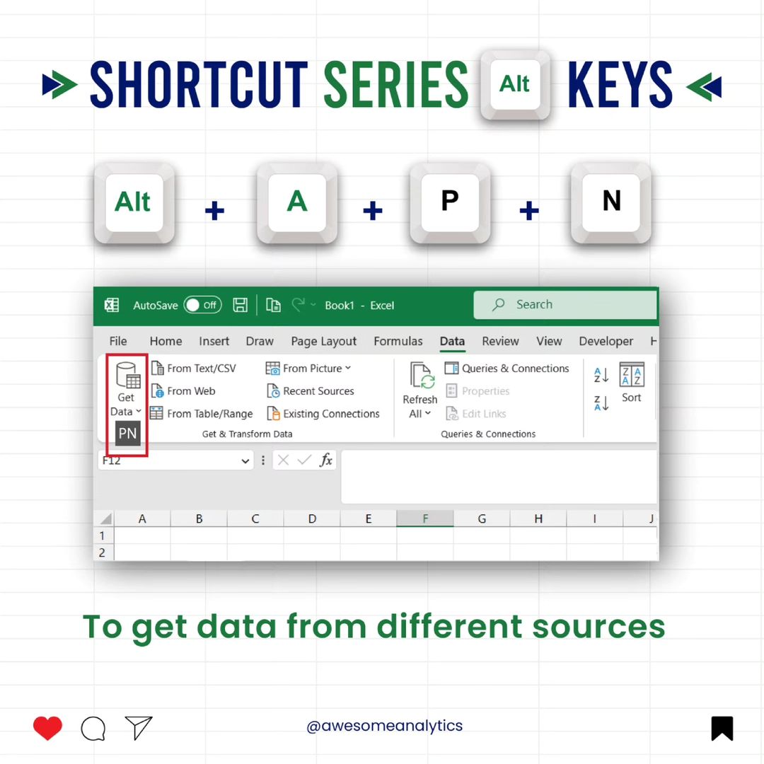 EngInfinityCo's tweet image. Unlock the power of Excel with the Alt + A series! 🚀💪 Discover these game-changing shortcut keys that will speed up your work and impress your colleagues. Say goodbye to tedious tasks and hello to efficiency!
#sheets #excel #msexceltips #excelformulas #exceltraining #exceltips