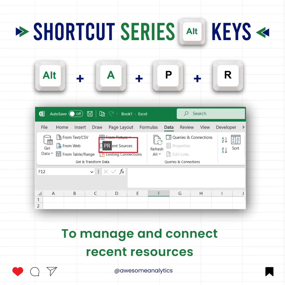 EngInfinityCo's tweet image. Unlock the power of Excel with the Alt + A series! 🚀💪 Discover these game-changing shortcut keys that will speed up your work and impress your colleagues. Say goodbye to tedious tasks and hello to efficiency!
#sheets #excel #msexceltips #excelformulas #exceltraining #exceltips