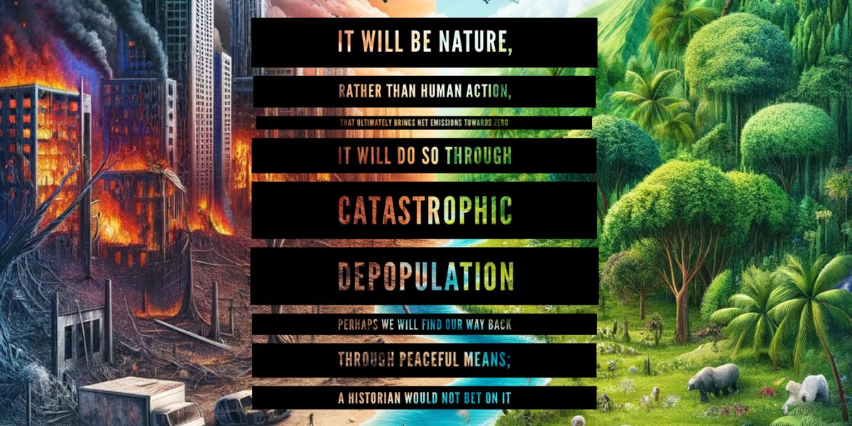 EthicalLiving's tweet photo. it will be nature, rather than human action, that ultimately brings net emissions towards zero. it will do so through catastrophic depopulation. - @peterfrankopan And on that cheery note ... https://t.co/q4IblS5X7R