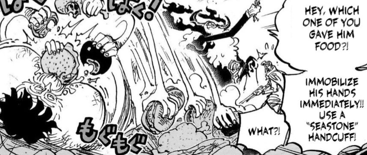 3SkullJoe's tweet photo. #ONEPIECE1103 

Kizaru sneaking Luffy burgers, meat &amp; sandwiches?

Now that's what I call "fast food!" https://t.co/XFiBhJr57e