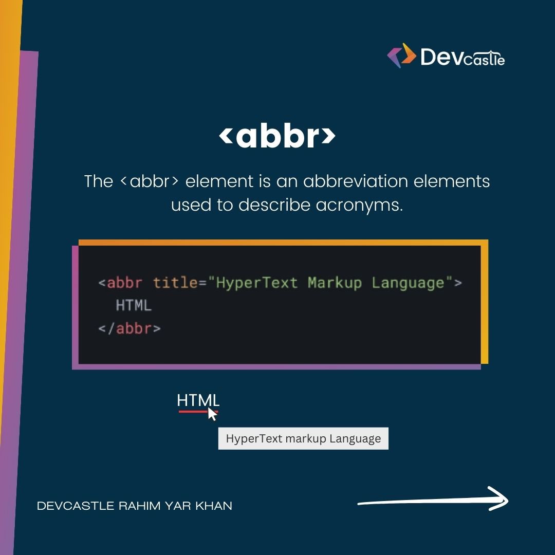 DevCastleX's tweet photo. Let's explore certain HTML features that may not be commonly known but can prove highly beneficial for crafting accessible websites.

📞 0305 1444010
📩 info@devcastle.tech
 📍 Plot No. 22 Opposite Telenor Park near DCO Office, Rahim Yar Khan
#webdevelopment #html #rahimyarkhan https://t.co/VQ3g5DrSU3