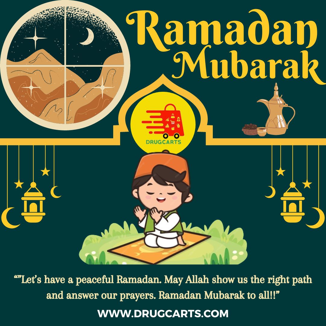 'Wishing you a blessed Ramadan filled with peace, reflection, and spiritual growth! May this holy month bring you closer to your loved ones and strengthen your connection with the divine. Ramadan Mubarak! #drugcarts #RamadanMubarak #BlessedMonth #MonthOfReflection #HoliestMonth