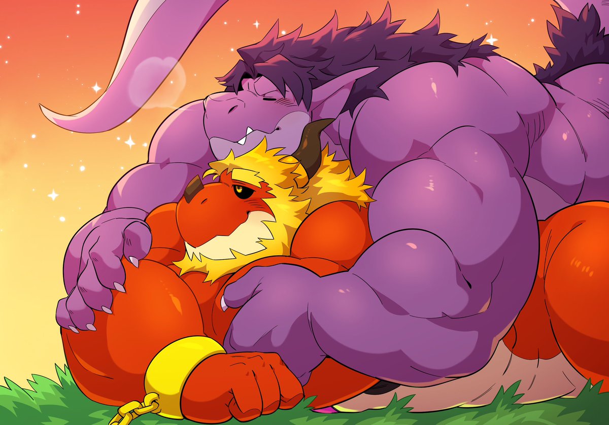 <a href="/Geraldo__Ray/">BIG Purple Derg 🐲</a> gave me an awesome gift for Christmas and I allow him to lay rest on me. Cuz he’s a sweetie.

Art 🖼️: <a href="/KokuKokuBoo/">Koku 🍉🍉🍉</a>