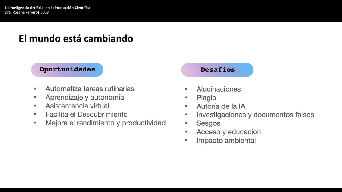 RosanaFerrero's tweet photo. 💡🧠La #AI ha llegado para ayudarnos con la escritura académica, sobretodo para  investigadores de habla no inglesa. Sin embargo, un gran poder conlleva una gran responsabilidad. Aquí te dejo algunas reflexiones sobre cómo deberíamos utilizar la IA en este contexto.
#GPT #AITool https://t.co/0PFXIsI9fk