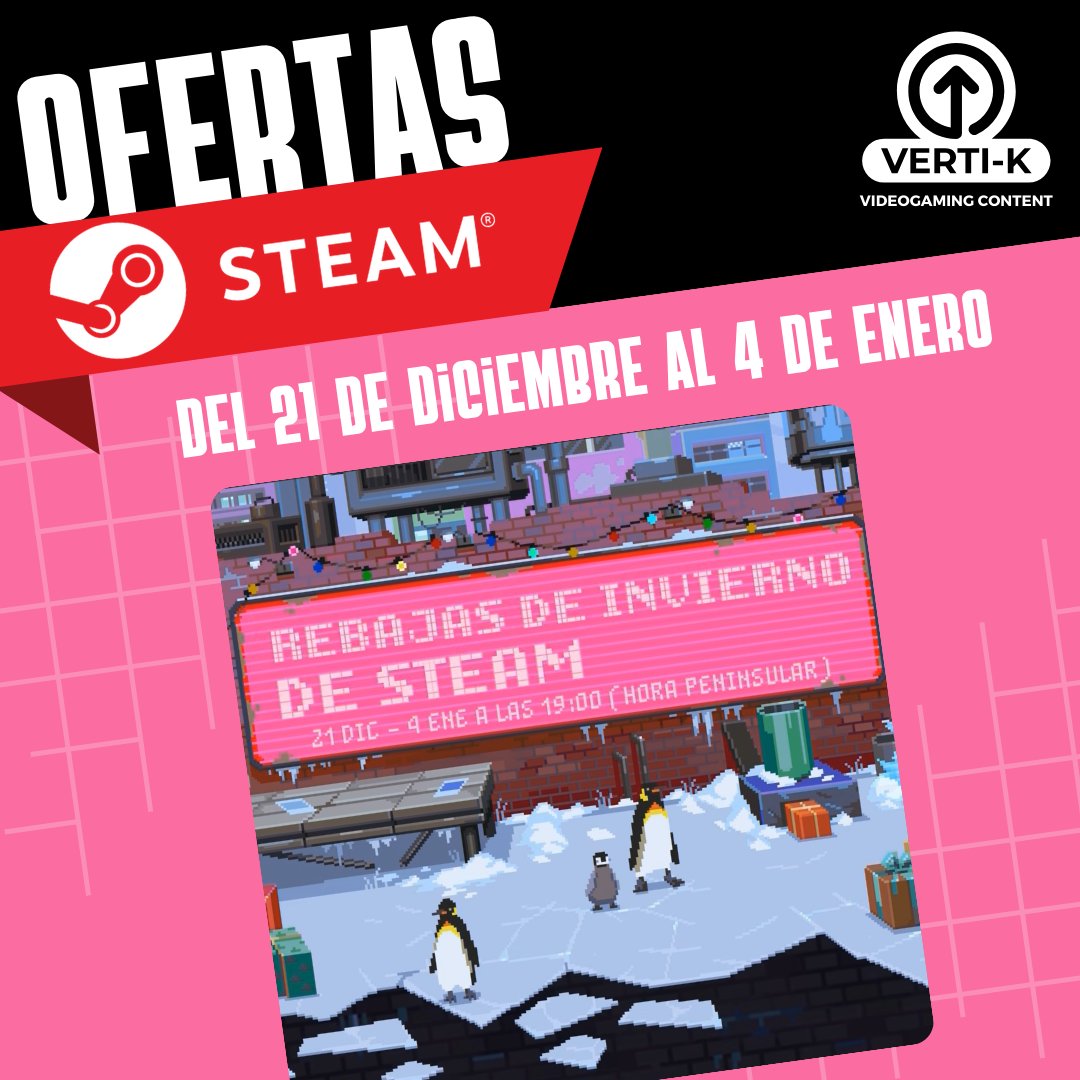 BetaVertiK's tweet photo. Ofertas en #Steam
Del 21 de diciembre 2023 al 4 de enero 2024
Consulta todos los descuentos en https://t.co/0pJdHwgus3

#Vertik #BetaVertik #ofertas #videojuegosEnOferta #JuegosEnDescuento https://t.co/vLEYoDuRlD