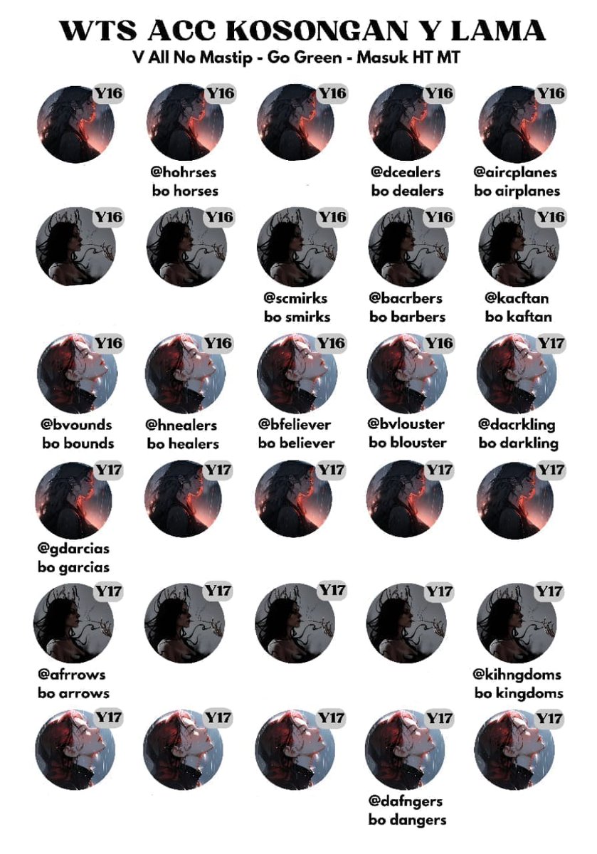 zieziepatch's tweet image. ✧⁠*⁠。wts:  acc kosongan 

💸 10,5k /each

✮ verif all no mastip
✮ minus ssb abis ganti @
✮ data lengkap 
✮ masuk mt &amp;amp; ht ( dimainin dulu )

#zonauang #zonaba