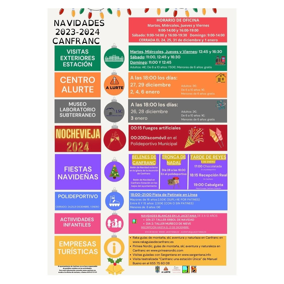 turismocanfranc's tweet photo. Buenos días‼️
Qué tal habéis pasado La Navidad? 🎄🎁Esperemos que haya pasado Papa Noel 🎅🏻 por vuestras casas 🏠
Os dejamos de nuevo el cartel de las actividades de estas #Navidades en #Canfranc y recordemos⚠️que hay modificación en la hora de la #Zoca 🪵sera el 28 a las 18.30h https://t.co/eA4jlbPVyu