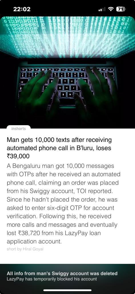 arpitmakkar's tweet photo. @Lazy_Pay @PMOIndia @CybercrimeCID @RBI I am sure you would have also reverted everyone else with the same generic reply implying it is our fault. May be it is, APOLOGIES FOR USING AND TRUSTING @Lazy_Pay https://t.co/zF6J5fzmlV