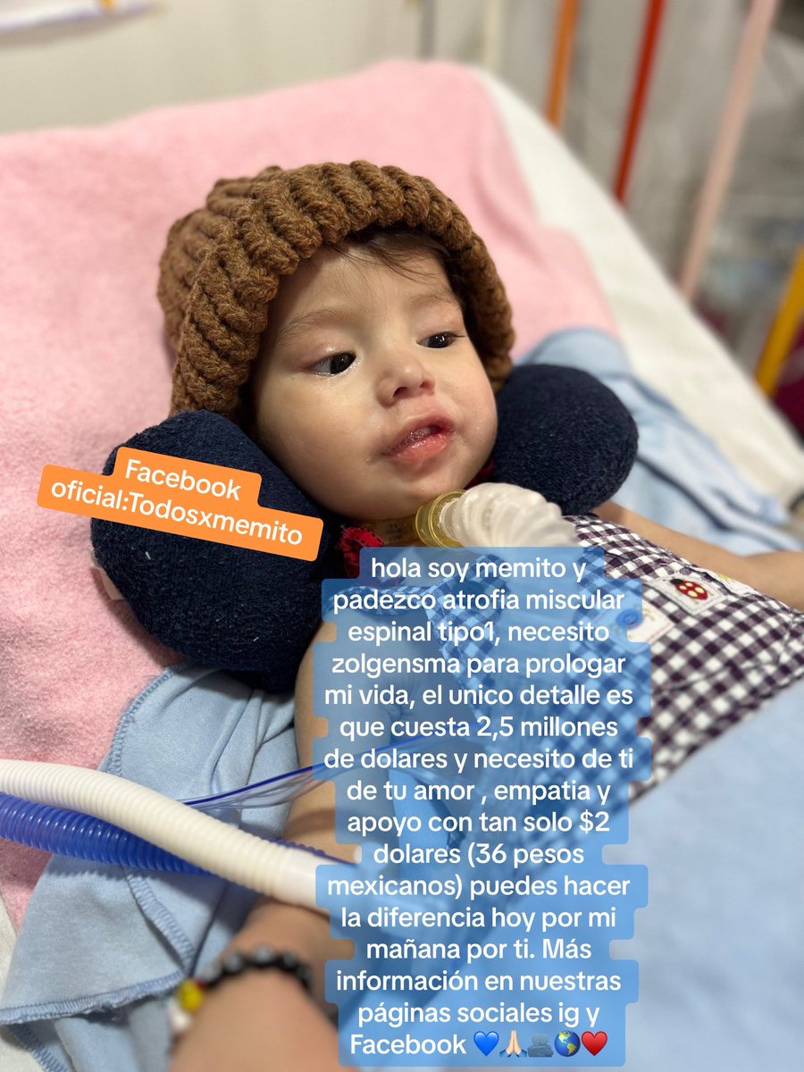 todosxmemito's tweet photo. Nos puedes ayudar con tan solos $36  pesos mexicanos ($2dolares) puedes salvar a nuestro bebé.
#atrofiamuscularespinhal1
#zolgensma EL MEDICAMENTO MÁS CARO DEL MUNDO https://t.co/kQmrR3h5My