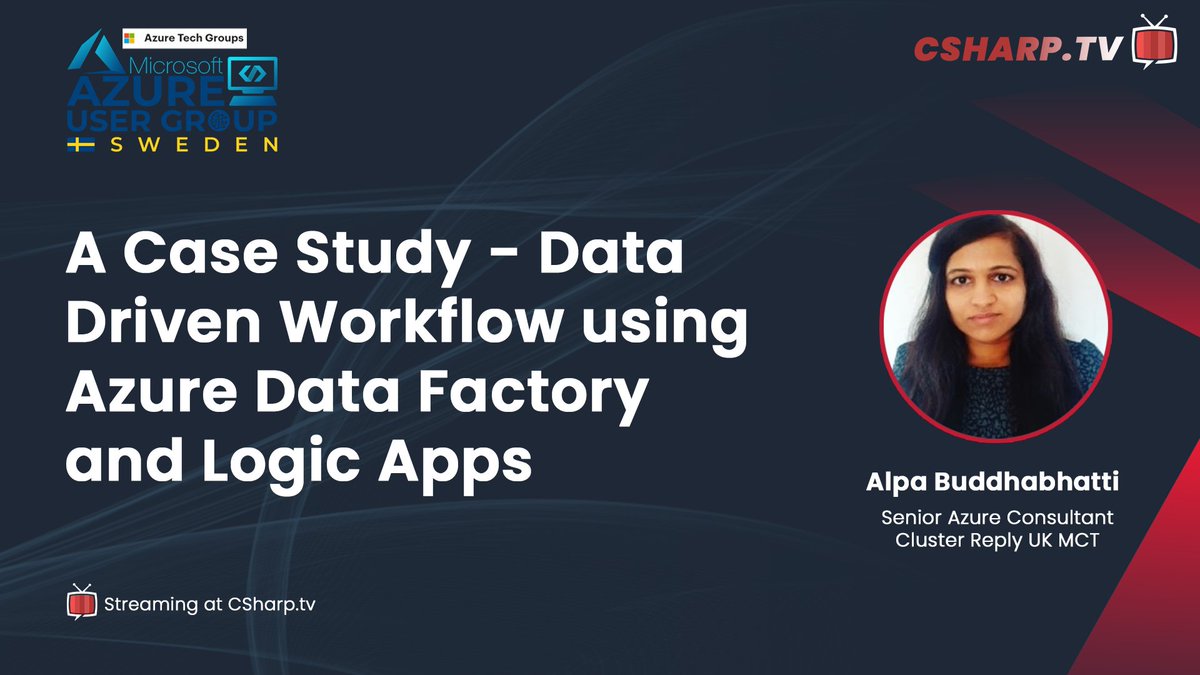 Discover the world of Azure Data Factory with <a href="/AlpaB7/">Alpa.B</a>! Explore a case study exploring the intricacies of 'Data-Driven Workflow.' Gain insights into effective data processing on Azure.

Watch the video: tinyurl.com/42t9wmrf

#azugsweden #CSharpTV #Azure #AzureDataFactory