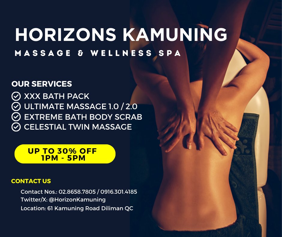 HorizonKamuning's tweet photo. Bago matapos ang taon... Relax ka muna.
Try our Best Seller. XXX Bath Package and Ultimate 2.0

Masaheng swabe at di tinipid @HorizonKamuning https://t.co/2T01wRTpKw