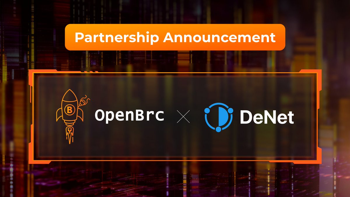 OpenBrc_io's tweet photo. 🌐 #OpenBRC collaborates with @denet2022 in a groundbreaking partnership!
⚡️ DeNet, a SaaS platform for Web2 Brands, Web3 projects, and influencers.
🚀 We are excited to Building #BRC20 inscriptions protocol with collab platform to gaining more awareness 🫶 in #Web3 communities.
#CryptoPartnership #DeNet #BTC #Ordinals