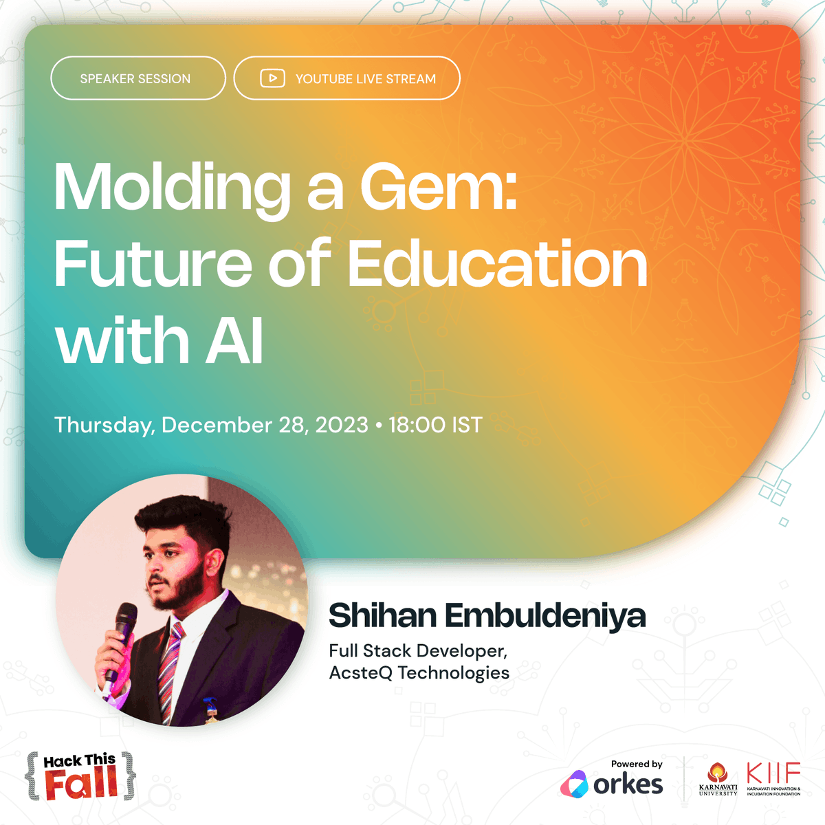 hackthisfall's tweet photo. Embark on a journey into the future of education with AI. Join our YouTube livestream on "Molding a Gem: Future of Education with AI" ft. @ShihanAcsteQ 🚀

🕕 18:00 IST onwards
🗓️ Thur, Dec 28, 2023

Set a reminder here: https://t.co/E2U7mKmOd9 🔔

#HackThisFall2024 #HackThisFall https://t.co/BlQn5YdvQ5