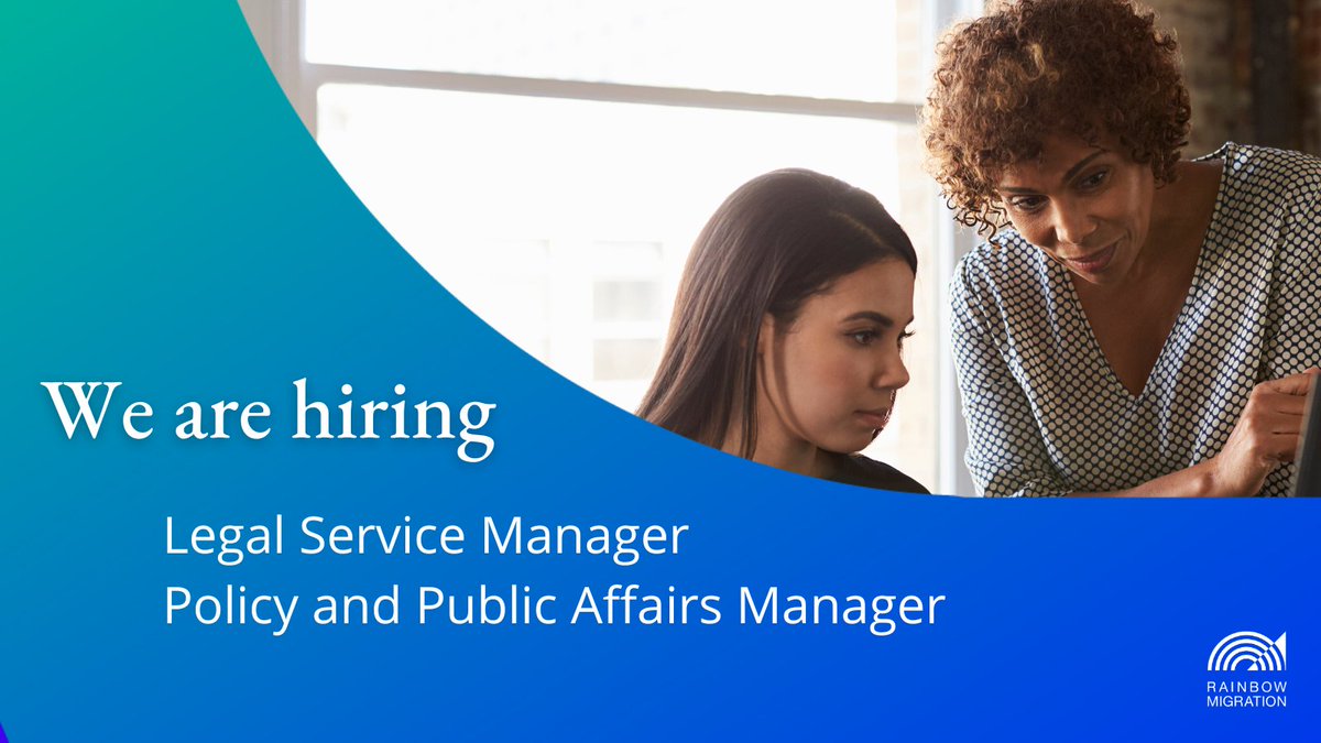Looking for a management role in an organisation which supports #LGBTQ people seeking asylum?

We have two vacancies:
🌈 Legal Service Manager
🌈 Policy and Public Affairs Manager 

Find out more &amp; apply at: tinyurl.com/2rs62s7d