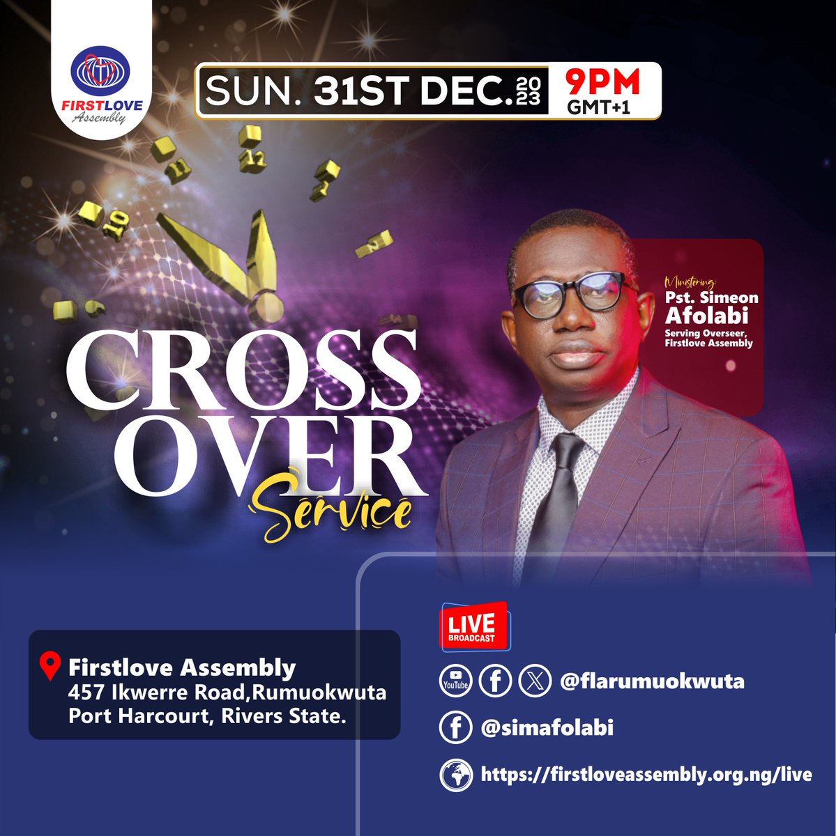 flarumuokwuta's tweet image. Join us in our Cross Over Service as we praise, worship and thank God for a successful year. There is no better place to be than in His presence - hope to see you in this service;
31st December, 2023
9:00pm

Ministering: Pastor Simeon Afolabi #PSA

#FirstloveAssembly 
#FLAfamily