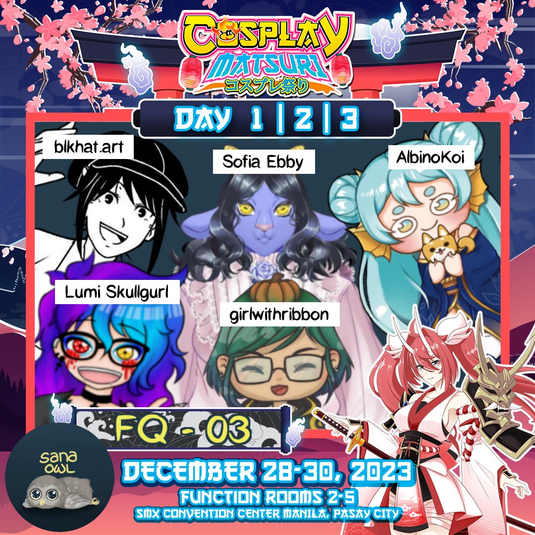 ⱠØĐł ₴₭ɄⱠⱠ₲ɄⱤⱠ🖤☠️ (@lumi_skullgurl) on Twitter photo SEE Y'ALL AT COSMATSU! I'll be at the <a href="/sanaowl_art/">Sana Owl Artist Circle @ Ozine Sakura Fest Finale</a> table FQ-O2 w/ <a href="/_blkhat/">blkhat.art @ ACX Table FG03! 🎨🎊</a>, <a href="/GirlwithRibbon/">pumpkin! 🎃 | Queerlayaan2🌈 | Anime Cosplay Expo</a>, <a href="/SofiaEbby/">Sofia Ebby 🐐 💙 FGO FES 2025</a>, and <a href="/albinokoi/">albinokoi🧵</a>! #Cosmatsuri2023
to all my oshis coming pleasehavemercyonme ;w; SEE Y'ALL AT COSMATSU! I'll be at the <a href="/sanaowl_art/">Sana Owl Artist Circle @ Ozine Sakura Fest Finale</a> table FQ-O2 w/ <a href="/_blkhat/">blkhat.art @ ACX Table FG03! 🎨🎊</a>, <a href="/GirlwithRibbon/">pumpkin! 🎃 | Queerlayaan2🌈 | Anime Cosplay Expo</a>, <a href="/SofiaEbby/">Sofia Ebby 🐐 💙 FGO FES 2025</a>, and <a href="/albinokoi/">albinokoi🧵</a>! #Cosmatsuri2023
to all my oshis coming pleasehavemercyonme ;w;