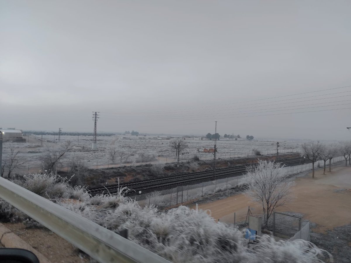 lamesetameteo's tweet photo. Cencellada máxima en La Mancha.

Así ha despertado Socuéllamos (Ciudad Real) https://t.co/9KiAMJZsm1