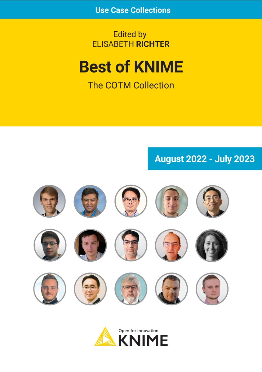 knime's tweet image. Get your free copy of the newest edition of the Best of KNIME: The #COTM Collection - Season 3 #ebook. We have collected the top stories of our #KNIME COTMs from August 2020 to July 2023 that teach you more about #datascience and KNIME. eu1.hubs.ly/H067WY80

#KNIMEcommunity