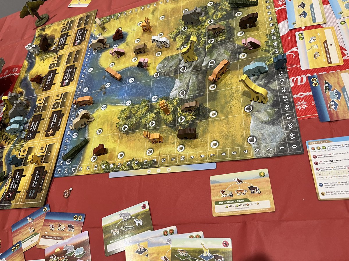 First game of Wild: Serengeti from <a href="/BadCometGames/">Bad Comet</a> last night. Not sure we played it exactly right but we both played by the same rules. Good fun and plenty of things to think about during game play. Visually appealing too.