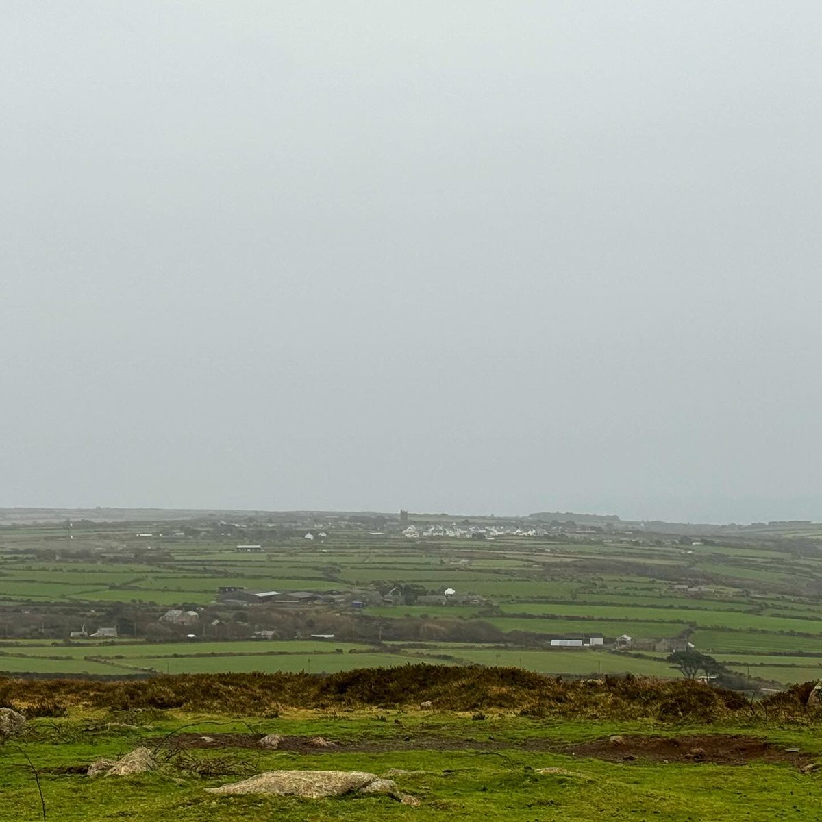 sarahmcquaid's tweet photo. Yesterday’s weather wasn’t the most conducive for the traditional #BoxingDay/#StStephensDay #walk, but even in steady rain there were fine views of #Sennen, the #Brisons & #StBuryan #churchtower (in 3rd pic — that’s Sennen Church tower in 1st one) mfrom top of #ChapelCarnBrea. -> https://t.co/BRfiL1yqXj