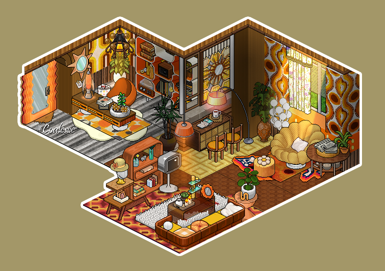 70s Apartment 🕰️📻☀️
Retro Series 3/4 - 70s
ft. Xiaomin's customs

Built on <a href="/habboxfrance/">Habbox</a>