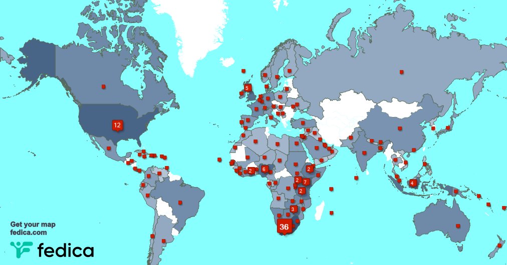 Special thank you to my 4 new followers from Kenya, and more last week. fedica.com/!AfricaRepublic