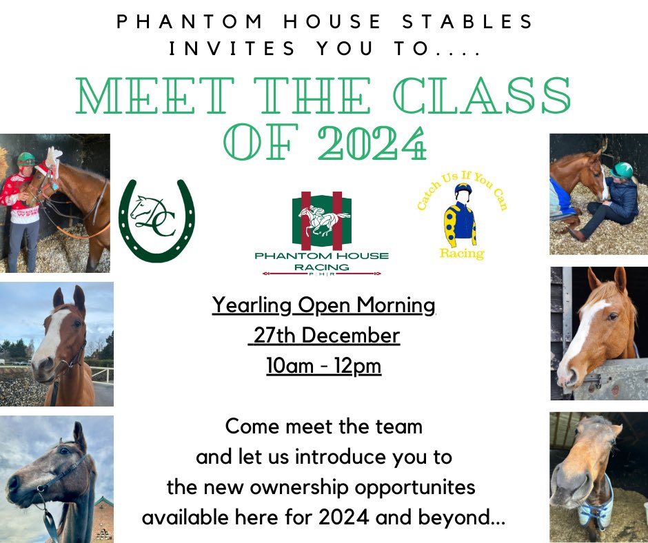 PhantomHouseRac's tweet photo. Come and join us today from 10am-12pm at Phantom House Stables, Newmarket. 

Parking is available in the town centre (short walk to the yard), or on surrounding streets (Snailwell Road).

We have some exciting yearlings to show, and look forward to welcoming you. 🌲🏇 https://t.co/D9BtSPxnjQ