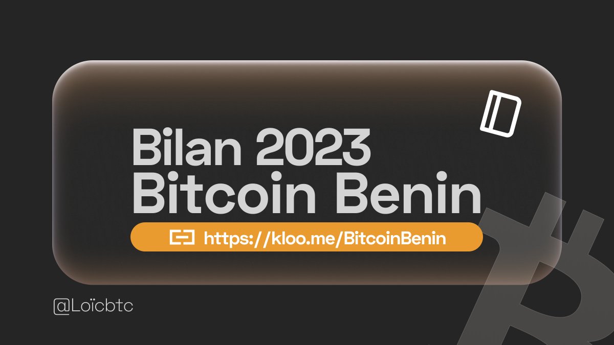 Bilan <a href="/BitcoinBenin/">₿itcoin ₿enin 🇧🇯</a> sur 2023 + quelques annonces importantes pour 2024.

Nous sommes tombés amoureux de la technologie Bitcoin et de son écosystème il y a bientôt 5 ans.