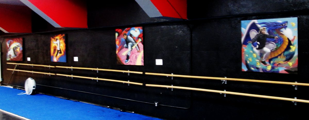 ArthurHaywood's tweet photo. Mural paintings at Central High School. Each painting depicts students from the school, and their teacher, inside of fantasy stories to encourage students to dive into the world of reading.    3101 W Edison St, Tulsa, OK 74127

#fantasy #mural #tulsa #tulsaartistfellowship https://t.co/7PS2MJnMuN