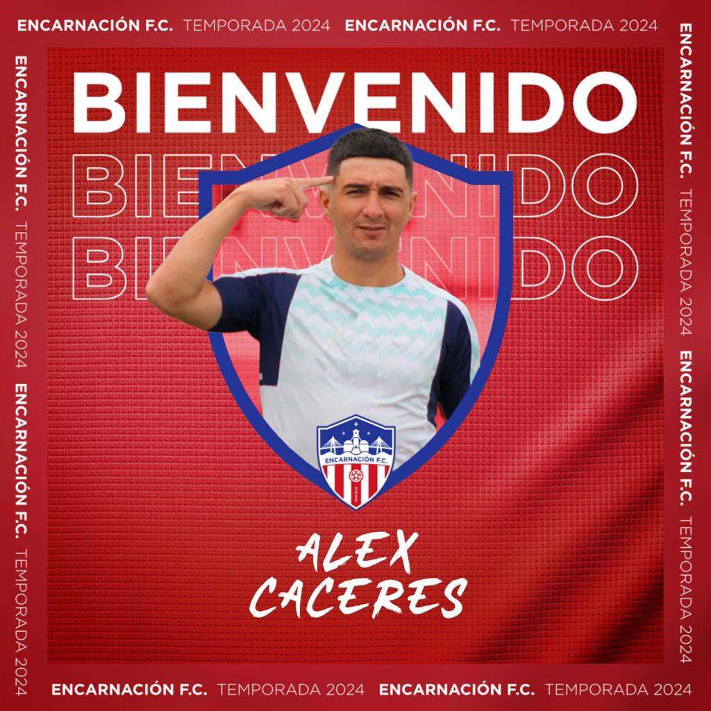 Alex Cáceres es nuevo jugador de Encarnación FC. 🔴⚪️

¡Bienvenido a la Perla del Sur, Alex! 🏟️⚽️

#VamosEncarnación • #SueñodePrimera