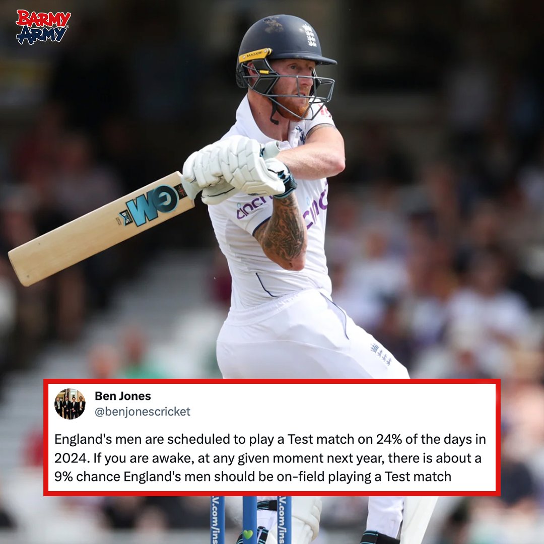 TheBarmyArmy's tweet image. England are playing A LOT of Test cricket next year 🤯
