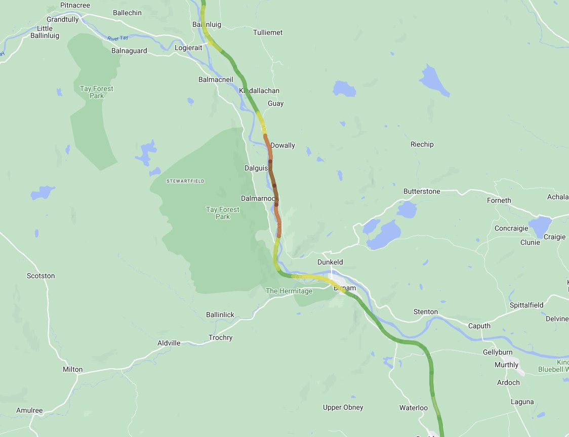 NEW❗ ⌚13:10 🛣️ #A9 Ballinluig ⛔ Now CLOSED in both directions between Dunkeld and Ballinluig due to flooding ⛔ The carriageway also remains CLOSED in both directions at Dalnaspidal due to adverse weather conditions Please avoid the #A9 where possible @NWTrunkRoads