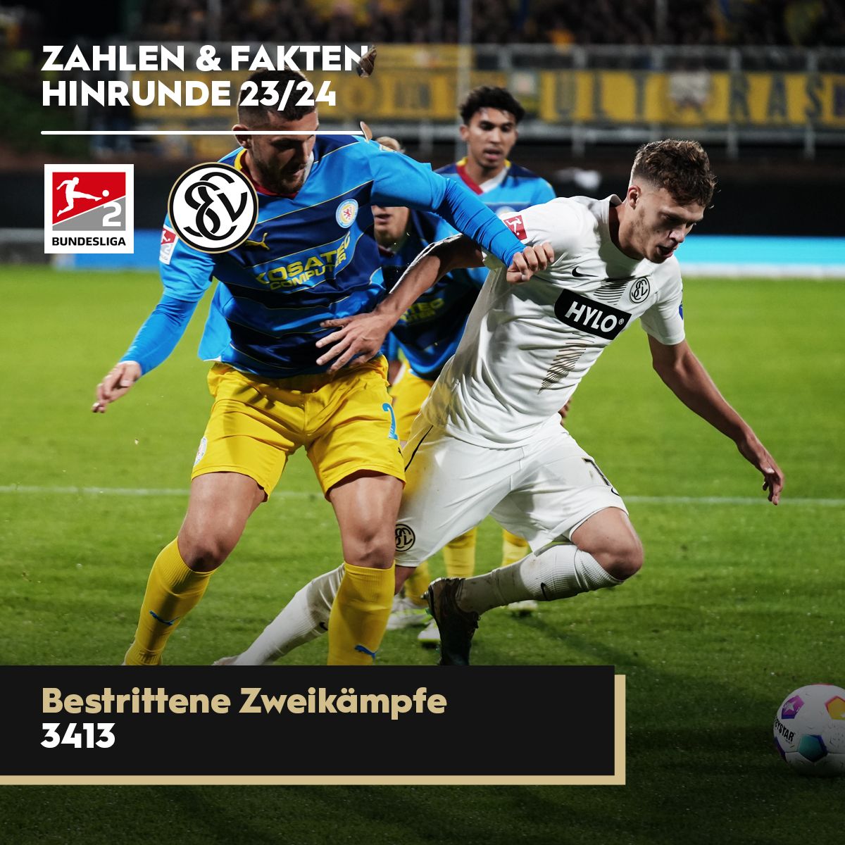 SV07Elversberg's tweet photo. Kämpfen bis zum Ende! 🖤🤍 #UnsereElv wirft sich immer rein! 3413 Zweikämpfe bedeuten in der Liga-Statistik Platz 4. Gleichzeitig liegt die SVE auch in der Fairness-Tabelle auf Rang 4 und gehört (mit Karlsruhe) zu den einzigen Teams, die noch keinen Platzverweis kassiert haben.🙌 https://t.co/kWIqiCvciR