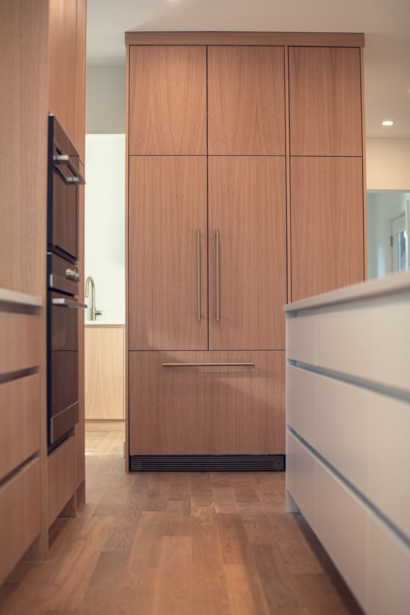 When it comes to paneled refrigerators, @fisherpaykel have some of the best in the biz.  Their integrated appliances provide specs for super tight tolerances, which make all the difference when it's all said and done.