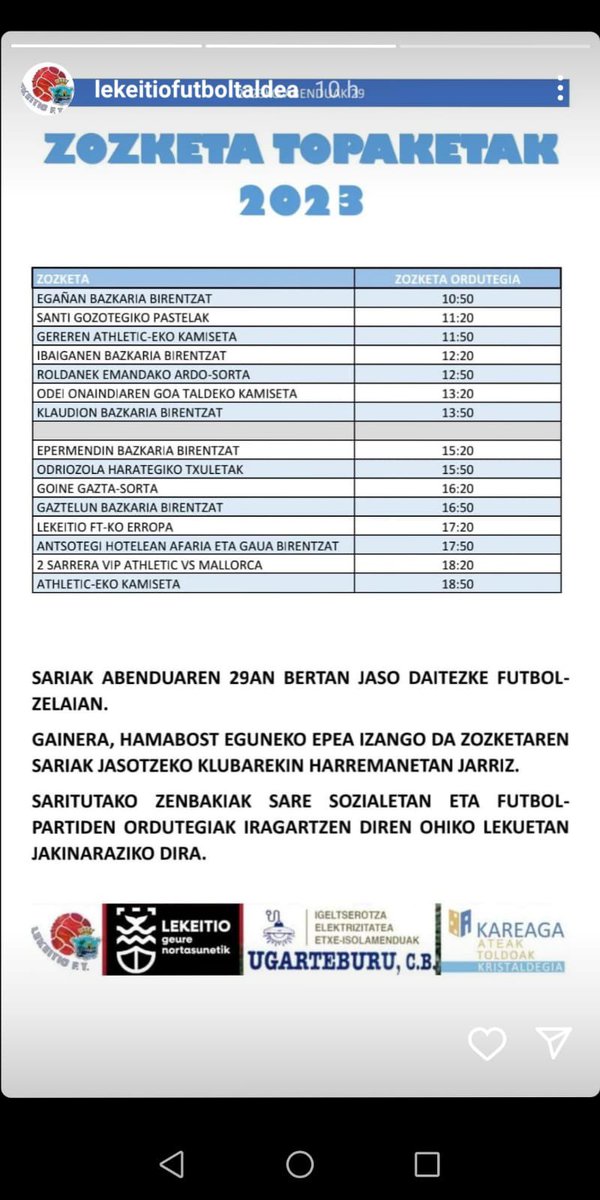 Barijako honetan Kepa Naberan futbol zelaijan, futbol topaketak…hamen partiduen eta sari banaketien ordutegijak
