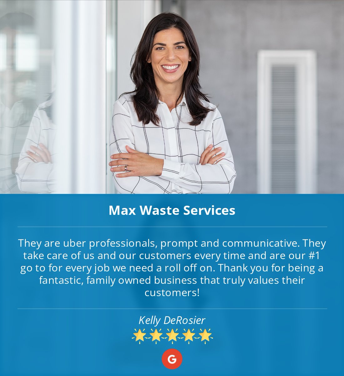 MaxWasteService's tweet photo. 5 Star: Kelly D. "..." https://t.co/26oSkGMpWZ https://t.co/TEBXopkj0O
