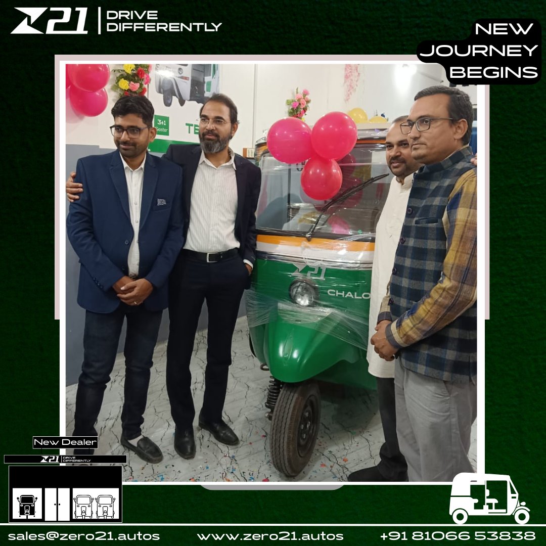 Zero21Autos's tweet photo. Exciting news!
Our new Zero21 Electric Auto dealership in Ballia, UP is officially open! Thank you for an amazing launch day; your support means everything to us!
#ElectricVehicles #ecofriendly #launchday #revolution #uttarpradesh #zero21 https://t.co/ucwZJGrXK6