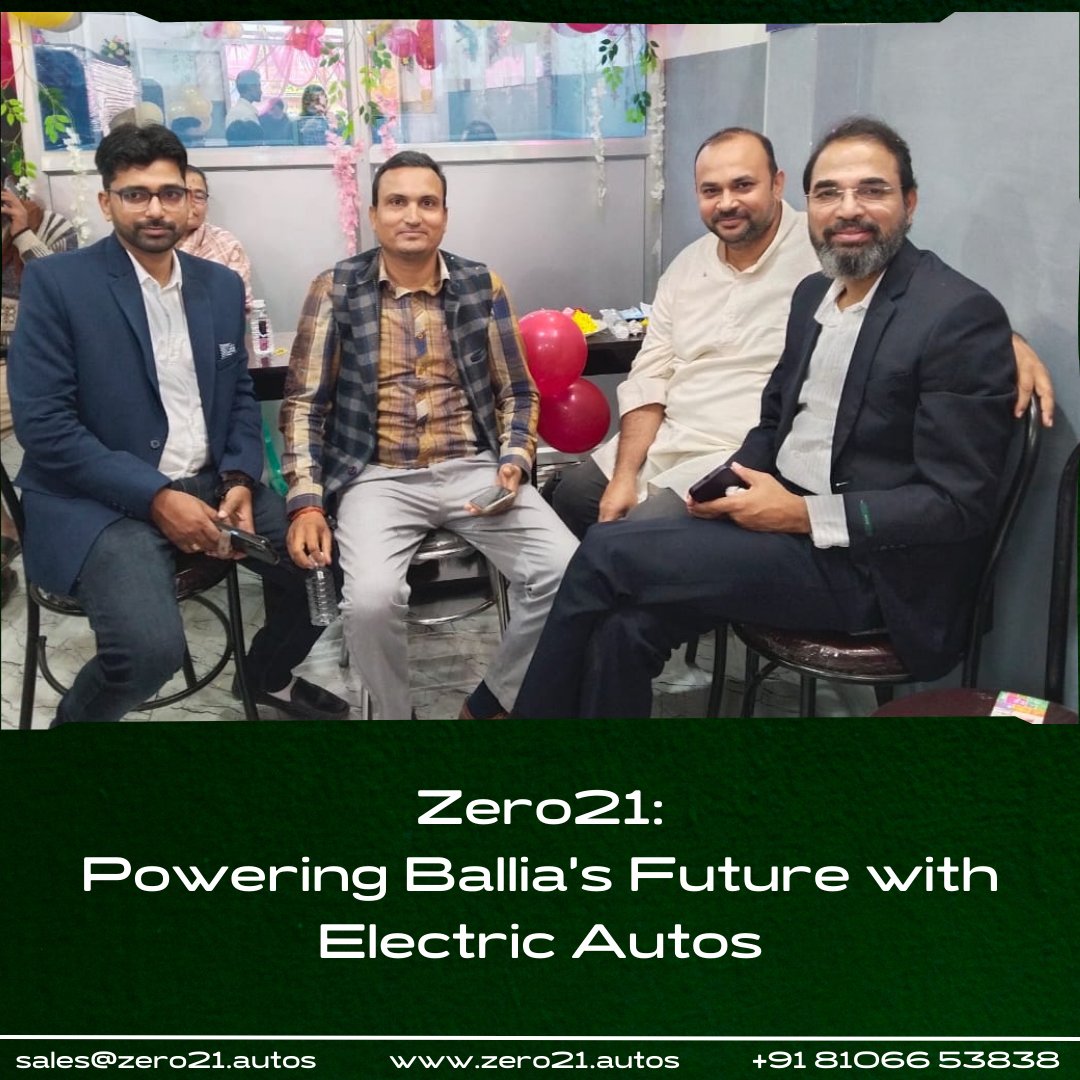 Zero21Autos's tweet photo. Exciting news!
Our new Zero21 Electric Auto dealership in Ballia, UP is officially open! Thank you for an amazing launch day; your support means everything to us!
#ElectricVehicles #ecofriendly #launchday #revolution #uttarpradesh #zero21 https://t.co/ucwZJGrXK6