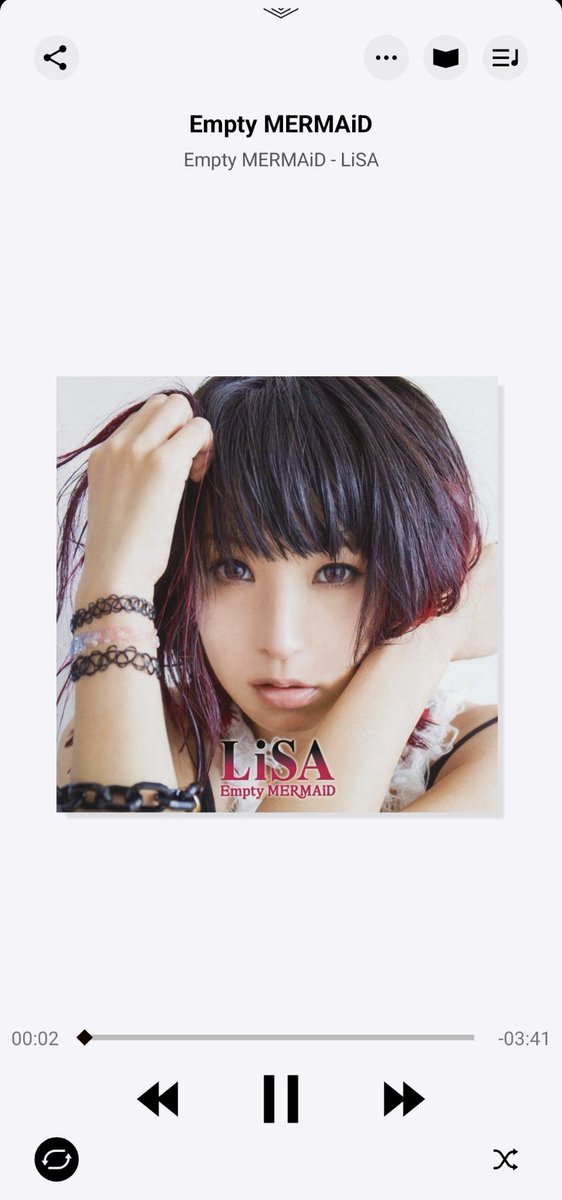 ume_shirt's tweet photo. LiSAちゃん��しい一曲。
この曲も好き。
#EmptyMERMAiD
#LiSA
#Nowplaying https://t.co/szlIyRdCis