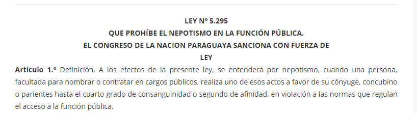 delpynews's tweet photo. ▶️¿QUÉ DICE LA LEY? | 👀

El art. 3 de la Ley 5.295 indica:

🗣️"Será sancionado con una medida de inhabilitación en el ejercicio de la función pública de hasta 5 años y la nulidad del acto jurídico".

👉El beneficiado con el nombramiento será castigado con la misma pena prevista para el autor. 

📌Ambos, autor y beneficiado, serán solidariamente responsables de la devolución de los salarios cobrados indebidamente.